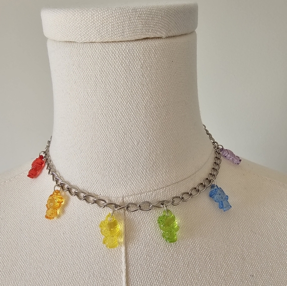 Multicolor Hello Kitty Gummy Bear Charm Necklace - Picture 1 of 4